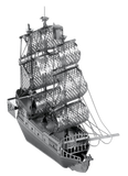 Metal model of a ship with multiple masts