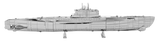 Assembled metal German U-Boat model