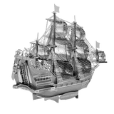 Assembled metal ship model of Queen Anne's Revenge