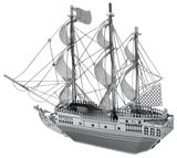 Metal model of a ship with multiple masts