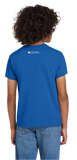 Person wearing a blue t-shirt with the logo of Independence Seaport Museum in White