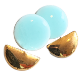 Aqua and Gold Boat Studs