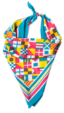 A neckerchief that has an array of different nautical signal flags.