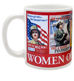 Different posters that encouraged women to work, preserve resources, or join the war efforts during WWII.