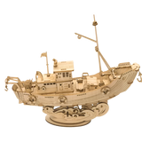 3D Laser Cut Fishing Ship Wooden Puzzle