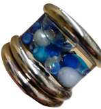 Close up of head of revolving head style kaleidoscope with "old world" map pattern