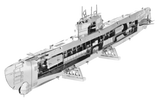 Assembled metal German U-Boat model