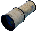 Small pirate scope style kaleidoscope with "old world" map pattern