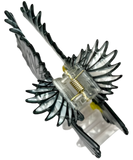 Decorative eagle hair clip with yellow accents