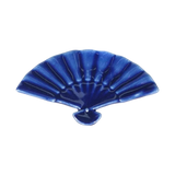 Blue ceramic fan-shaped chopstick rest