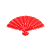Red ceramic fan-shaped chopstick rest