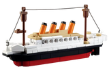 Assembled brick toy model of Titanic