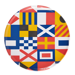Children's melamine plate with nautical flags pattern