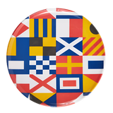 Children's melamine plate with nautical flags pattern