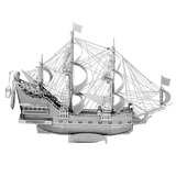 Assembled metal ship model of Queen Anne's Revenge 