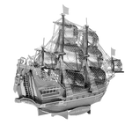 Assembled metal ship model of Queen Anne's Revenge 