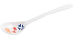 White children's melamine spoon with three nautical flags