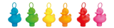 Set of six colorful duck toys