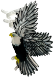 Decorative eagle hair clip with yellow accents.
