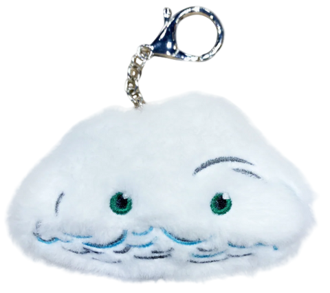 Plush cloud with green eyes keychain 