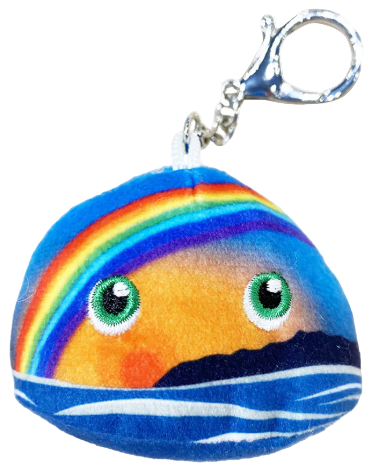 Plush keychain with rainbow design 