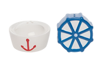 Ship Wheel/Sailor's Hat Salt & Pepper Shaker Set