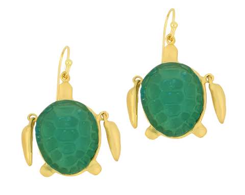 Under the Sea Turtle Wire Earrings