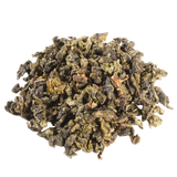 Dry green tea leaves 