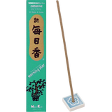 Jasmine incense packaging with a single incense stick in a blue and white floral holder.