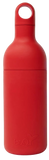 Red water bottle with a cap in the shape of a buoy