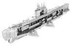 Assembled metal German U-Boat model