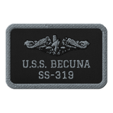 Submarine BECUNA Silver Dolphin Embroidered Patches
