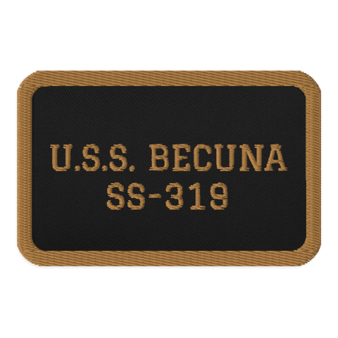 Submarine BECUNA Name and Hull Embroidered Patches