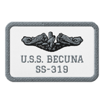 Submarine BECUNA Silver Dolphin Embroidered Patches