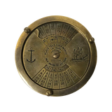 Brass calendar with nautical design
