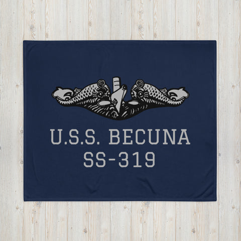 Submarine BECUNA with Dolphins - Throw Blanket